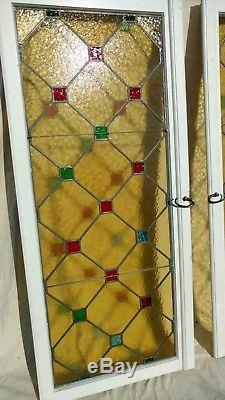 Pair Of Ultimate Mid Century Modern Stain Glass Windows/door Panels