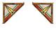 Pair Stained Glass Corner Window Panels Handcrafted Mission Design Tiffany Style