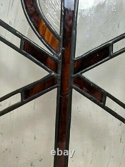 Pair Vintage Antique Stained Glass Christian Church Door Window Panel 15 1800's