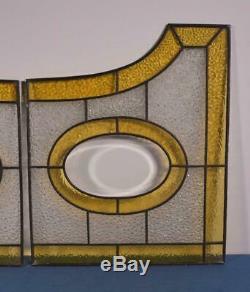 Pair of Antique French Stained Glass Panels with Leaded Glass