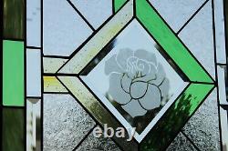 Pair of Stained glass Panels handmade In US 18 3/8x18 ½ (46.5x47cm)