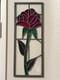 Pair of Vintage Stained Glass Rose Panels Matching Set of 2 Handmade 1970s