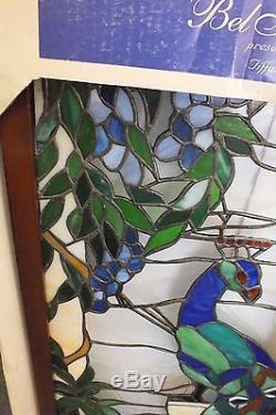 Peacock Bird Garden Stained Glass Tiffany Style Window Panel 20 x 40 New