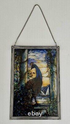 Peacock Louis C. Tiffany Stained Glass Reproduction Glassmasters Hanging Panel