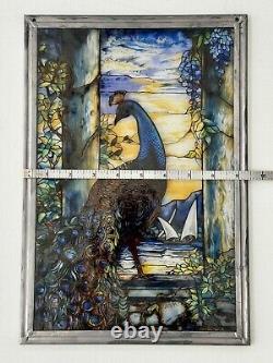 Peacock Louis C. Tiffany Stained Glass Reproduction Glassmasters Hanging Panel