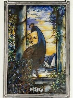 Peacock Louis C. Tiffany Stained Glass Reproduction Glassmasters Hanging Panel