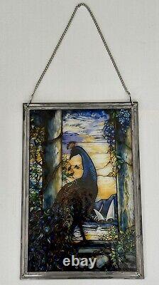 Peacock Louis C. Tiffany Stained Glass Reproduction Glassmasters Hanging Panel