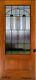 Pocket door Solid wood with stain glass panels WoW