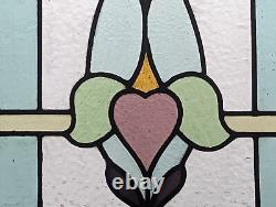 Pretty Charming English Arts & Craft Compact Stained Glass Panel