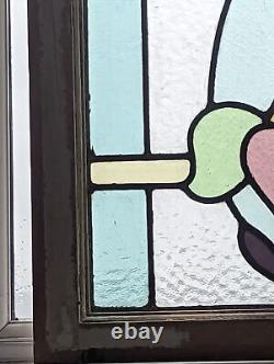 Pretty Charming English Arts & Craft Compact Stained Glass Panel