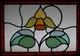 Pretty Floral Victorian English Leaded Stained Glass Window 25 X 19.25