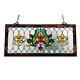 Pub Window Panel Stained Glass Fleur De Lis Handcrafted Hand Cut Hanging Chain