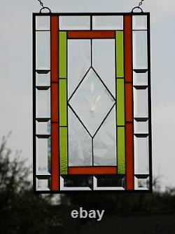 Pumpkin Spice Everything Nice -Stained Glass Window Panel Beveled 22.5x14.5