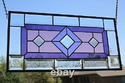 Purple portal Beveled Stained-Glass Window Panel's. 20 1/2 X 10 1/2
