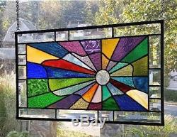 RADIANT PRISMS Stained Glass Window Panel (Signed and Dated)
