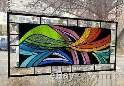 RAINBOW GONE WILD Stained Glass Window Panel (Signed and Dated)