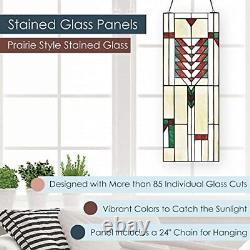 RIVER OF GOODS 23.37 H Stained Glass Window Hanging Colorful Glass Panel a