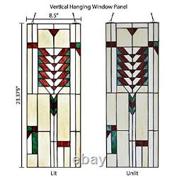RIVER OF GOODS 23.37 H Stained Glass Window Hanging Colorful Glass Panel a