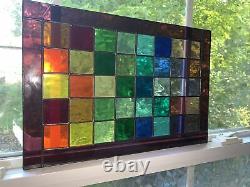 Rainbow Stained Glass Sun catcher, Stained Glass Panel, Window Hanging