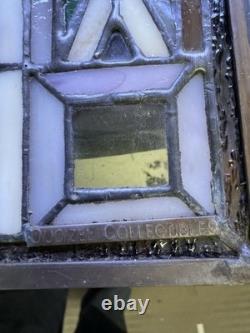 Rare Quoizel Collectibles Stained Glass Window Pane Panel Wall 15 Tall 9 Wide