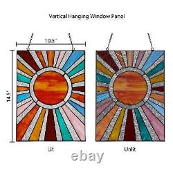 Rays of Sunshine Tiffany Style Stained Glass Window Panel Suncatcher 10x14in