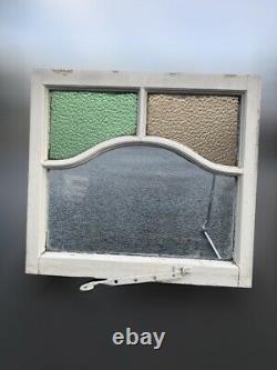 Reclaimed Art Deco Stained Glass Wooden Panel Window