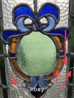 Reclaimed Emblem Leaded Light Stained Glass Wooden Window Panel NEED RESTORATION