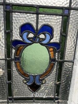 Reclaimed Emblem Leaded Light Stained Glass Wooden Window Panel NEED RESTORATION