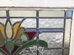 Reclaimed Old Leaded Stained Glass Victorian Edwardian Panel Window