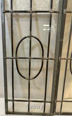 Rectangular Stained Glass Panel frosted design on glass lead frame