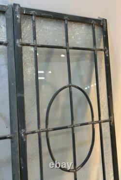 Rectangular Stained Glass Panel frosted design on glass lead frame