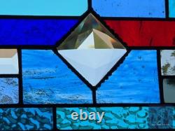 Rectangular stained glass panel rainbow, window hanging, sidelight, transom