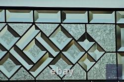 Rectangular stained glass window panel, hanging, privacy glass, Made to order