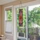 Red Victorian Stained Glass Fleur De Lis Window Panel
