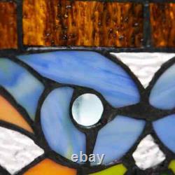 Red Victorian Stained Glass Fleur De Lis Window Panel