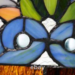 Red Victorian Stained Glass Fleur De Lis Window Panel