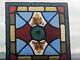 Renovated Compact Vivid English Antique Stained Glass Panel