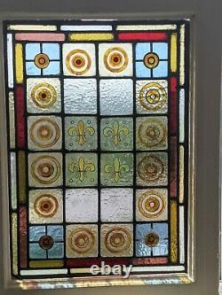 Renovated hand painted Mid Victorian stained glass panel