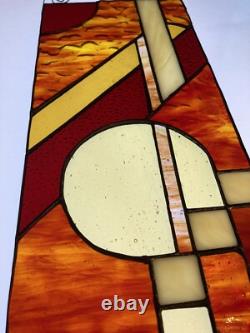 Retro Stained Glass Window Panel Handcrafted In USA