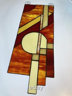 Retro Stained Glass Window Panel Handcrafted In USA