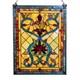 River of Goods Fiery Hearts/Flowers Window Panel Stained Glass 28 in. Chain
