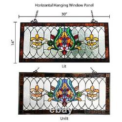 River of Goods Fleur De Lis Stained Glass Pub Window Panel Stained Glass New