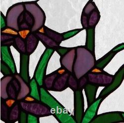 River of Goods Irises Stained Glass Window Panel