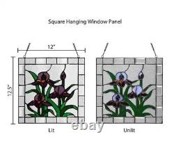 River of Goods Irises Stained Glass Window Panel