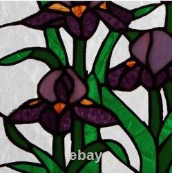 River of Goods Irises Stained Glass Window Panel