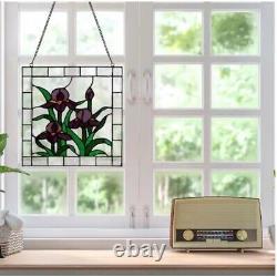 River of Goods Irises Stained Glass Window Panel
