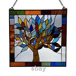 River of Goods Mystical World Tree Stained Glass Window Panel, 18