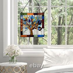 River of Goods Mystical World Tree Stained Glass Window Panel, 18