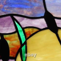 River of Goods River of Goods Stained Glass Window Panel 14 Cattails At Sunset