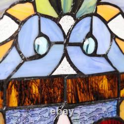 River of Goods Stained Glass Window Panel Red Victorian Fleur De Lis 36 in. H